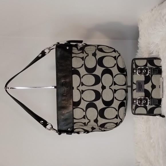 Coach Bags Coach Zoe Signature Hobo Bag Accordion Zip Around Wallet